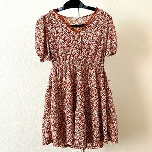 Comfy Burnt Orange Floral dress